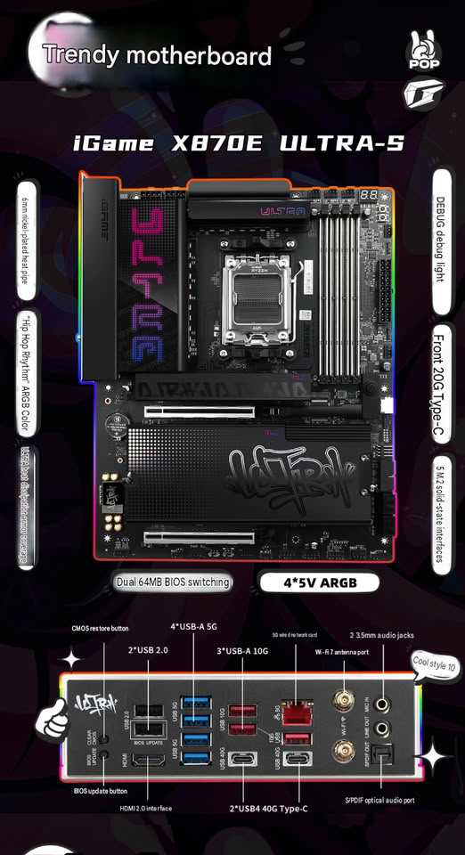 Colorful iGame X870E Ultra-S V14: la nuova motherboard AM5 a 16+2+1 VRM da $284 - AllFounds
